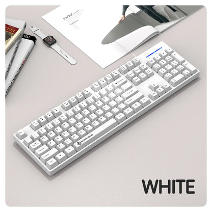 104 Keys Wired Gaming Keyboard Ergonomics Splash Water Colorful ABS Wear-resistant Keycaps Keyboards with Technology Light Key