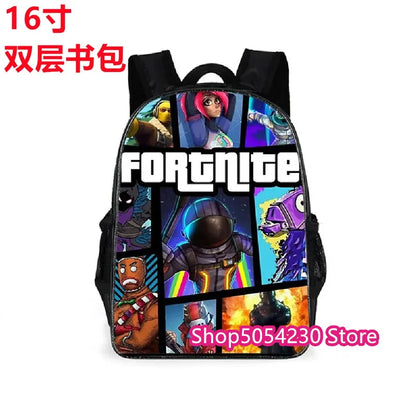 Conjunto de Mochila Fortnited 3PCS para Adolescentes e Estudantes, Saco de Viagem Fortress Night, Mochila Escolar 3D de Jogos Populares