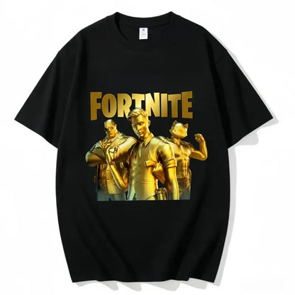 Fortnite Crew Neck T-Shirt Unisex Adult Game Dance Fashion New Pure Cotton Short Sleeve Tops Perfect for Casual Wear Vacations