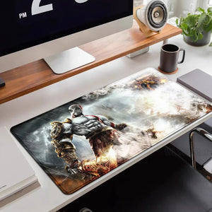 Xxl Mouse Pad God of War Desk Mat Gaming Accessories Keyboard Computer Mousepad Gamer Large Pc Cabinet Office Table Carpet Rug