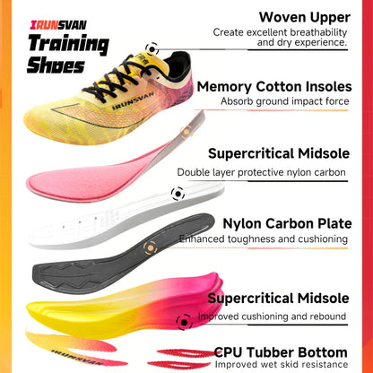 IRUNSVAN Rehuo 1.0 Full Length Carbon Plate Running Shoes Marathon Ultra Lightweight Men's 24028