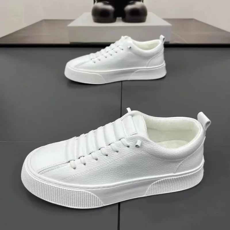 Sneakers da uomo, scarpe casual da uomo, ballerine da uomo, zapatillas da uomo, scarpe leggere in pelle PU traspiranti, scarpe da tennis sportive da uomo bianche