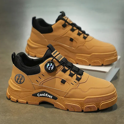 Nouvelles chaussures basses pour hommes, à boucle rotative, sportives, décontractées, tendance, d'extérieur, imperméables, chaussures de travail, semelle EVA, caoutchouc, Zapatillas Hombre