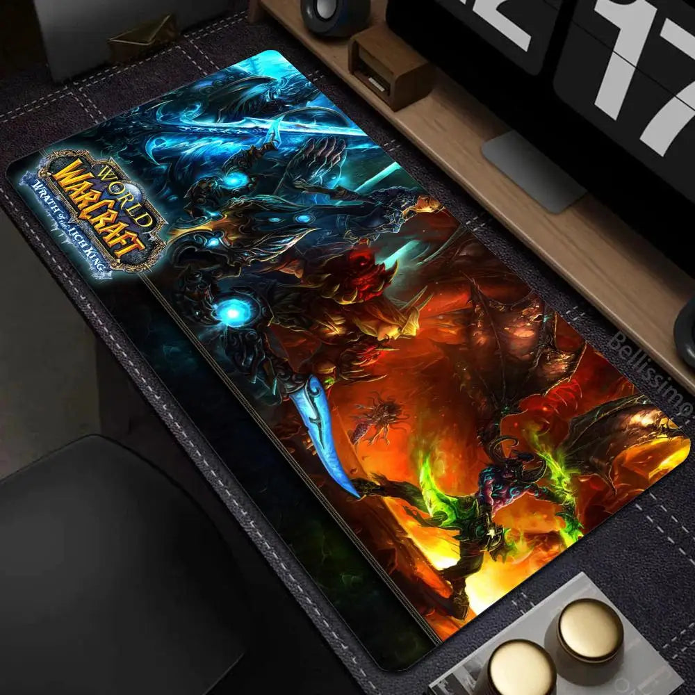 Velká gumová podložka pod myš a klávesnici Natural Horde Alliance HD World Of Warcraft Gaming, s rychlým povrchem a obšitými okraji