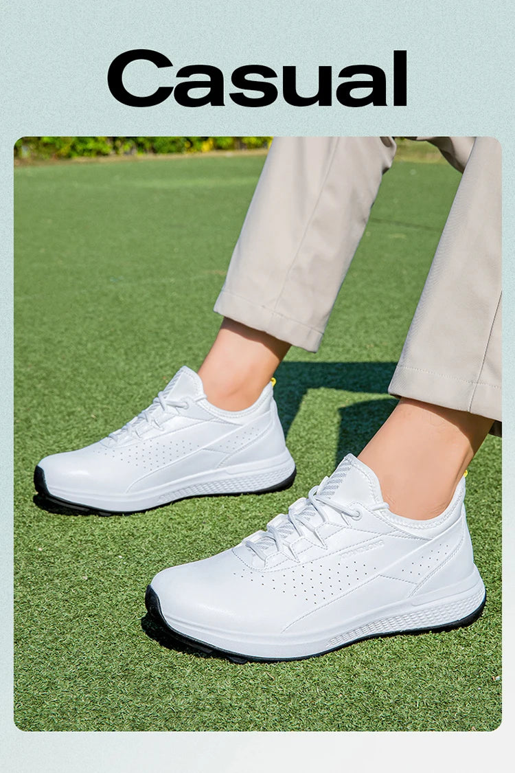 Golf Sports Shoes for Men, Waterproof High-Quality Leather Golf Competition Sports Shoes, Formal Golf Course Training Shoes for Men