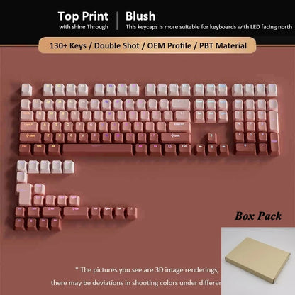 133+ Keys OEM Profile Gradient Keycaps For Cherry MX Switch Mechanical Gamer Keyboard PBT backlit RGB Keycap ISO Layout Key caps