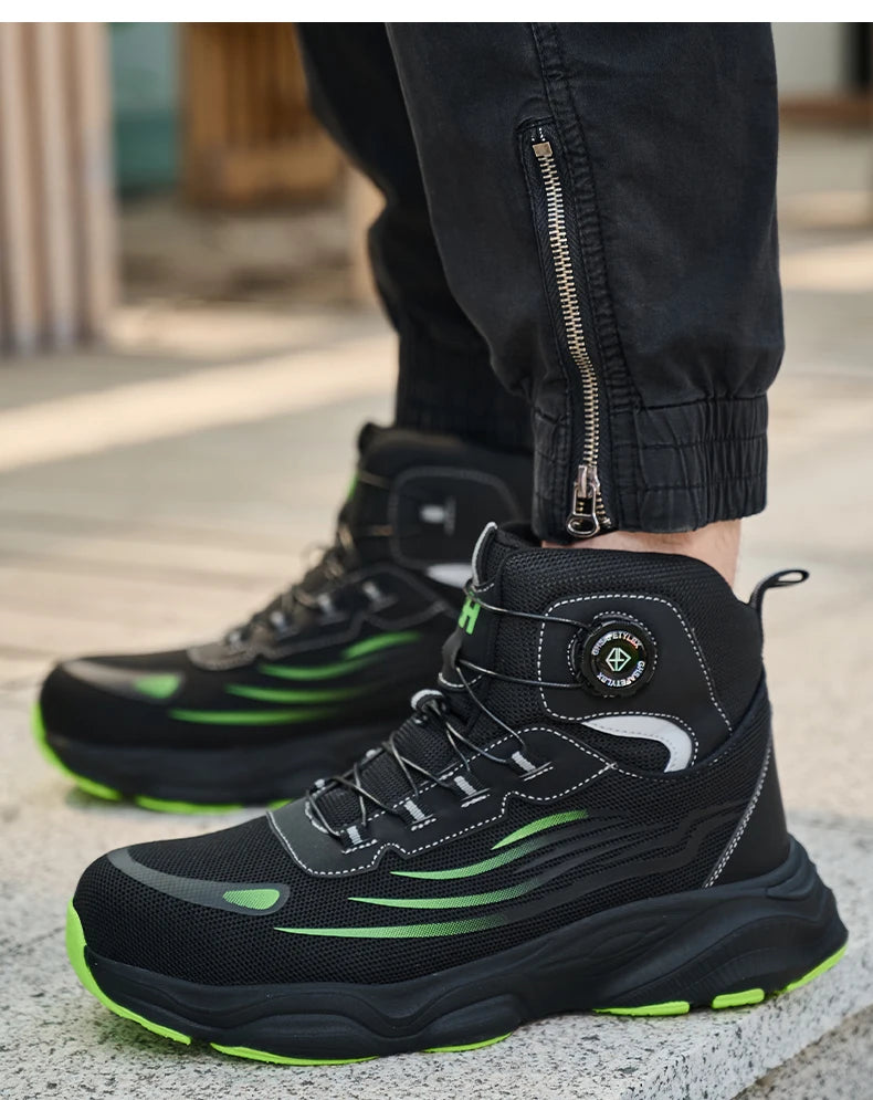 Taille 47 48 bottes de sécurité de travail hommes haut anti-crevaison sécurité bout en acier chaussures de travail Protection hommes chaussures de sécurité chaussures