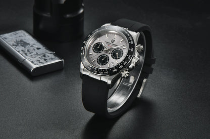 PAGANI DESIGN 1664 Luxury Automatic Mechanical Men's Watch VK63 movement AR Sapphire Crystal Rubber 100m Waterproof Men's Watch