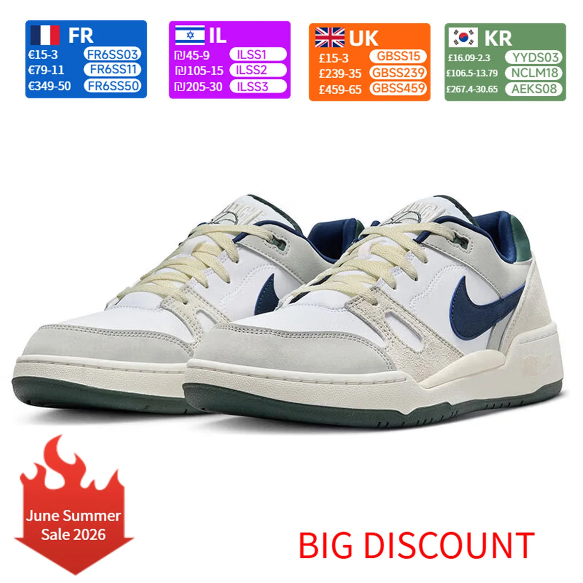 Nike Full Force Low Comfort nizki skate čevlji za moške, sivi FZ3595-100