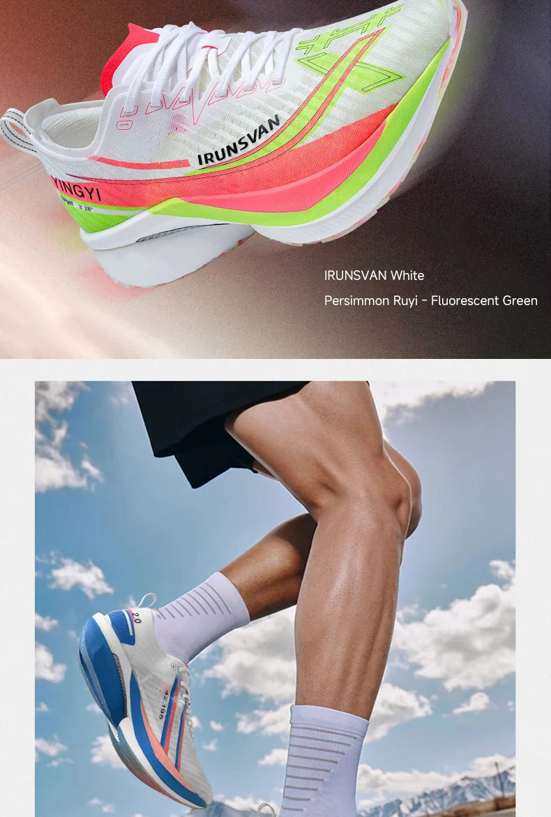 IRUNSVAN Moški tekaški čevlji za maraton in tek po cesti z ogljično ploščo po celotni dlani, hitrim odskokom in polno močjo Zapatillsa de deporte