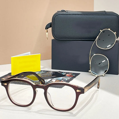 Acetate Round Classical Sunglasses for Men and Women High Quality Brand Designer UV400 Outdoor Luxury Retro Eyeglasses
