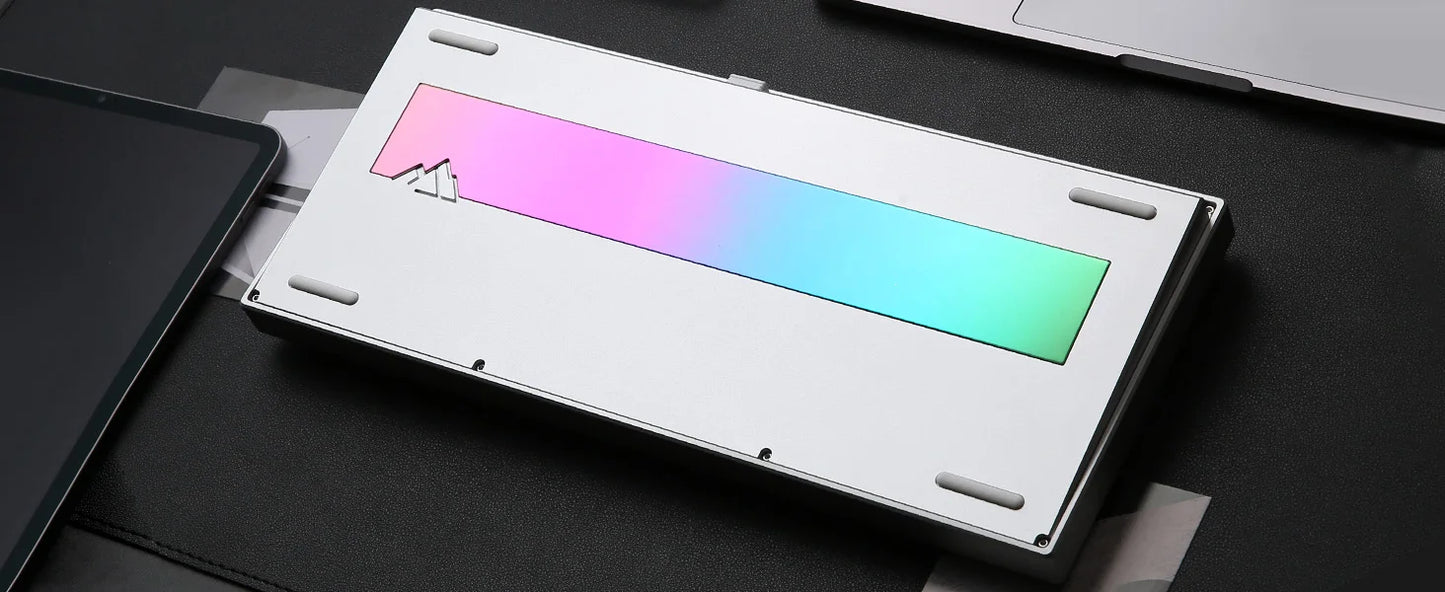YUNZII AL80 Silver Wireless Mechanical Keyboard, Full Aluminum CNC Custom QMK/VIA Gaming Keyboard, LCD Display Hot Swap Keyboard