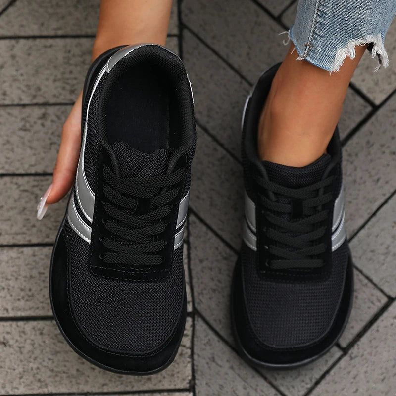 Women’s Shoes Sneakers Wide Toe Barefoot Casual Wide Last Fashionable Canvas Black Flat Board Shoes Breathable Mesh Men’s Shoes