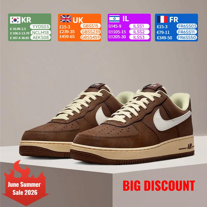 Buty sportowe Nike Air Force 1 '07 – antypoślizgowe, wytrzymałe, amortyzowane, klasyczne, modne, codzienne buty do skateboardingu FZ3592-259