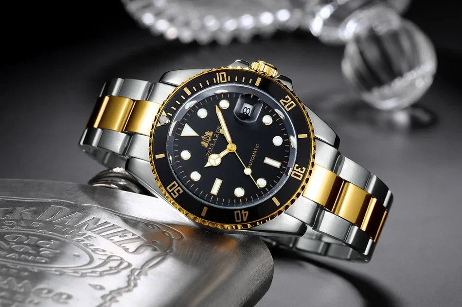 Automatic Men's Watch Mechanical Movement Stainless Steel Gold Silver Green Red Dial Date Strong Luminous Luxury Watches