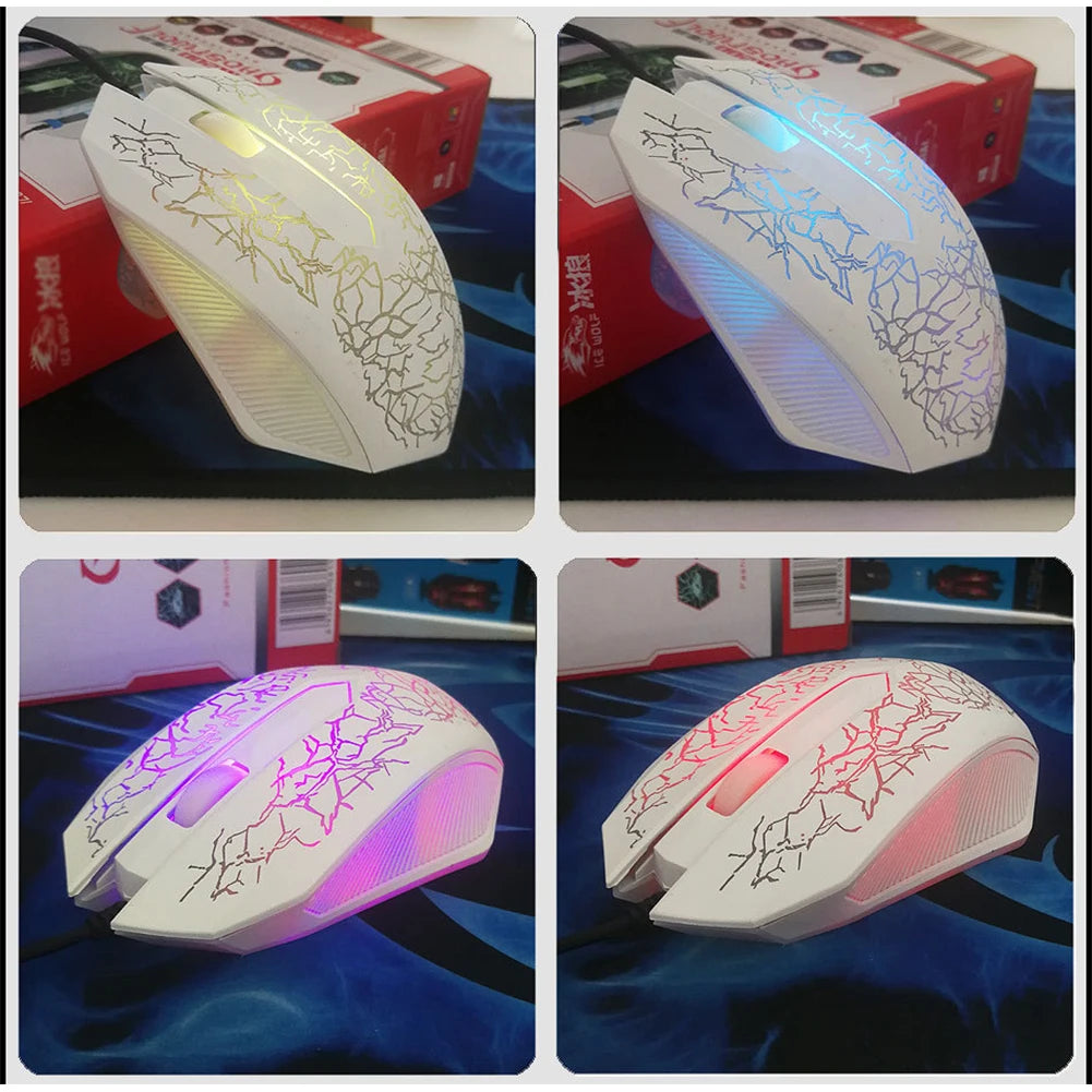 Mouse da gaming cablato USB 2400 DPI con retroilluminazione LED, mouse professionale per gamer, ergonomico, per PC, laptop e MacBook