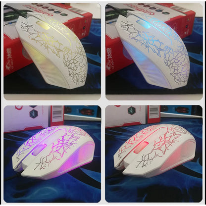 Mouse da gaming cablato USB 2400 DPI con retroilluminazione LED, mouse professionale per gamer, ergonomico, per PC, laptop e MacBook