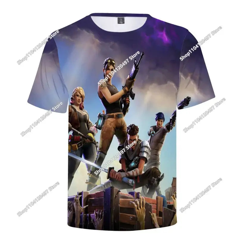T-shirt 3D Halloween Peely per ragazzi e ragazze, maglietta natalizia Fortnite, Battle Royale Streetwear per bambini, Victory Game, T-shirt da uomo, abbigliamento
