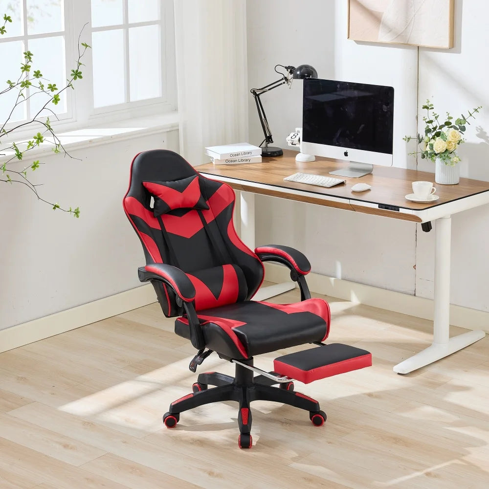 Ergonomic Gaming Chair 360° Reclining Office Chair with Footrest, Adjustable Height Racing Chair with Lumbar Support and Headrest
