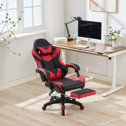 Ergonomic Gaming Chair 360° Reclining Office Chair with Footrest, Adjustable Height Racing Chair with Lumbar Support and Headrest