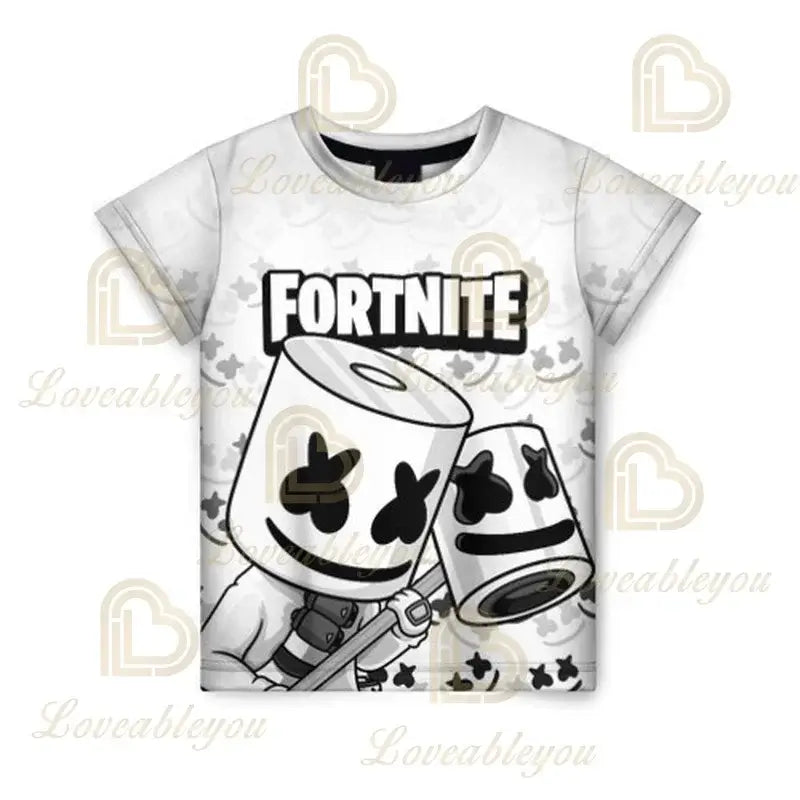 Cartoon Fortnite New Summer Children T Shirt 3D Printed Boys Girls Streetwear Adults Kids Clothes Funny Tee O-Neck Tops