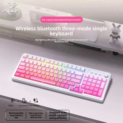 AULA S99 Keyboard 3-Mode Wireless Bluetooth Wired RGB Ergonomic 99Key Typing Mute Gaming Keyboard Custom PC Accessories Gifts