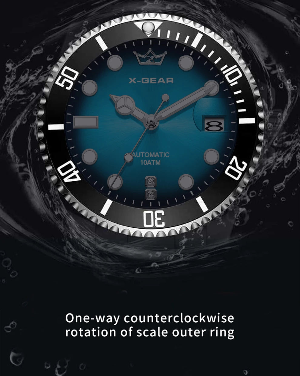Water Ghost Luminous Dive Watch with Ceramic Bezel Waterproof Automatic Mechanical Movement Stainless Steel Watch Strap