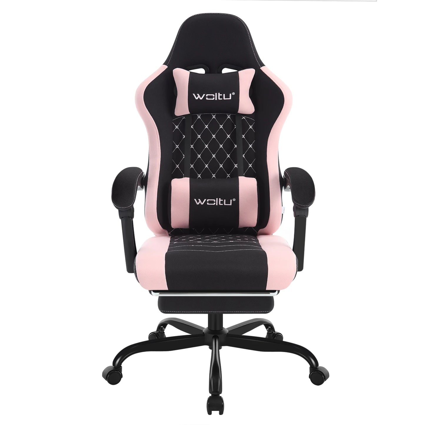 WOLTU Swivel Computer Chair with Massage Function Ergonomic Office Chair with Pillow & Footrest Height Adjustable Gaming Chair