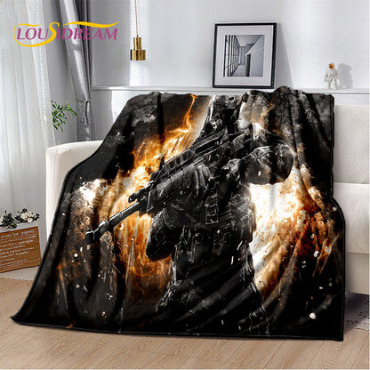 COD 3D, manta suave de felpa para gamers de Call of Duty, manta de franela para sala de estar, dormitorio, camas, sofá y oficina