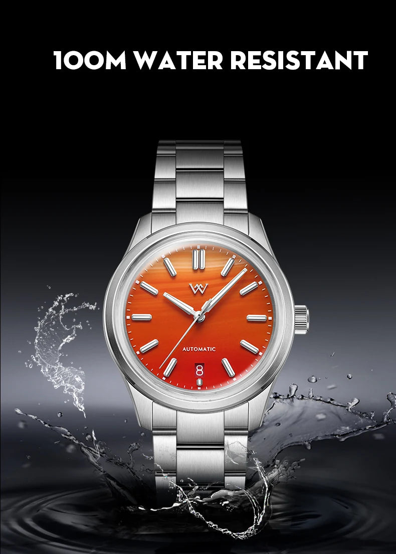 WM Watch Automatic Mechanical Watch Gemstone Series NH35 100M Water Resistant AR Coated Sapphire Welly Merck Man Watches WM225