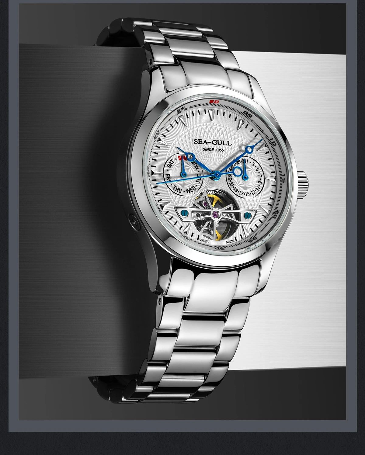 Seagull Flywheel Series Men's Watch Xidong Mechanical Watch 316L Precision Steel Band 39mm Business Watch Relojes Para Hombres
