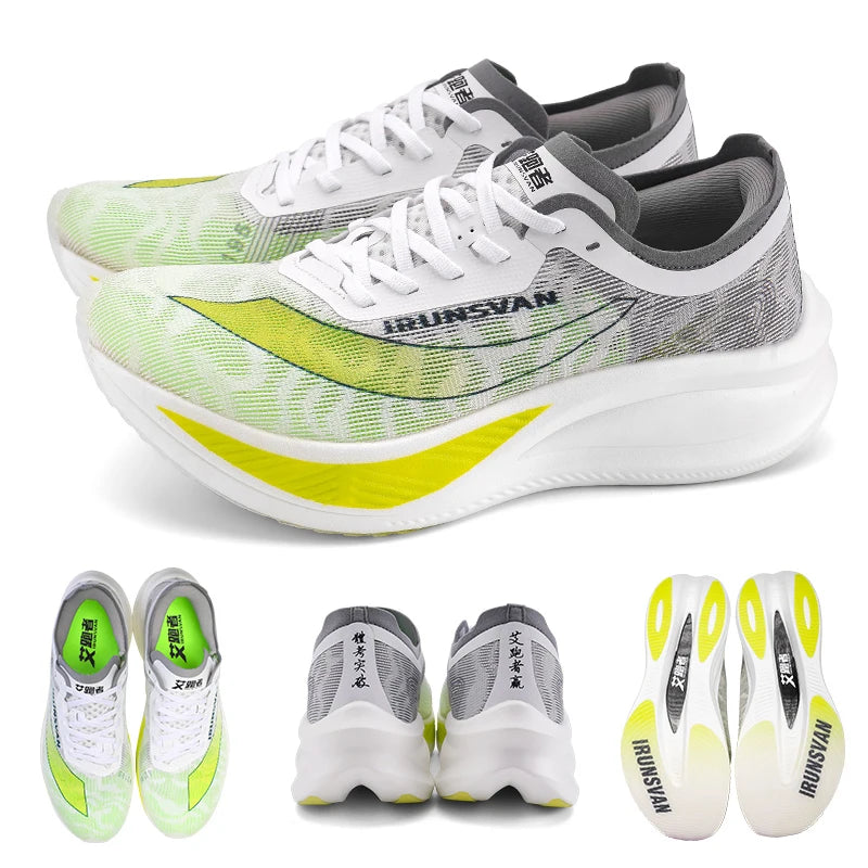 IRUNSVAN Scarpe da corsa professionali da maratona da uomo con piastra in carbonio in nylon, scarpe sportive da strada, scarpe da ginnastica leggere da donna, sneakers sportive