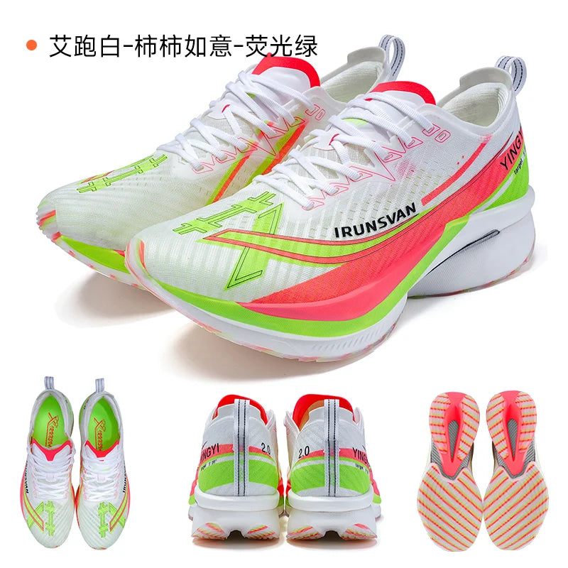 IRUNSVAN Moški tekaški čevlji za maraton in tek po cesti z ogljično ploščo po celotni dlani, hitrim odskokom in polno močjo Zapatillsa de deporte