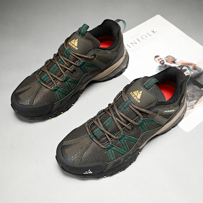 HIKEUP Sneakers traspiranti, ammortizzate e antiscivolo - Scarpe da trekking da uomo - Scarpe da corsa e trekking - Scarpe da montagna per attività all'aperto da uomo