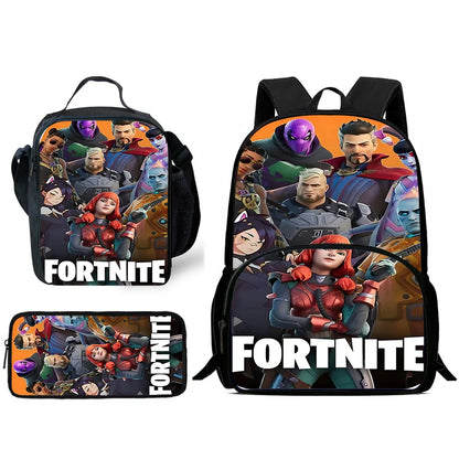 Hot Game Design Child Backpacks F-FortniteS Lunch Bag Pencil Case Pupil Large Capacity School Bags For Boy Girl Best Gift