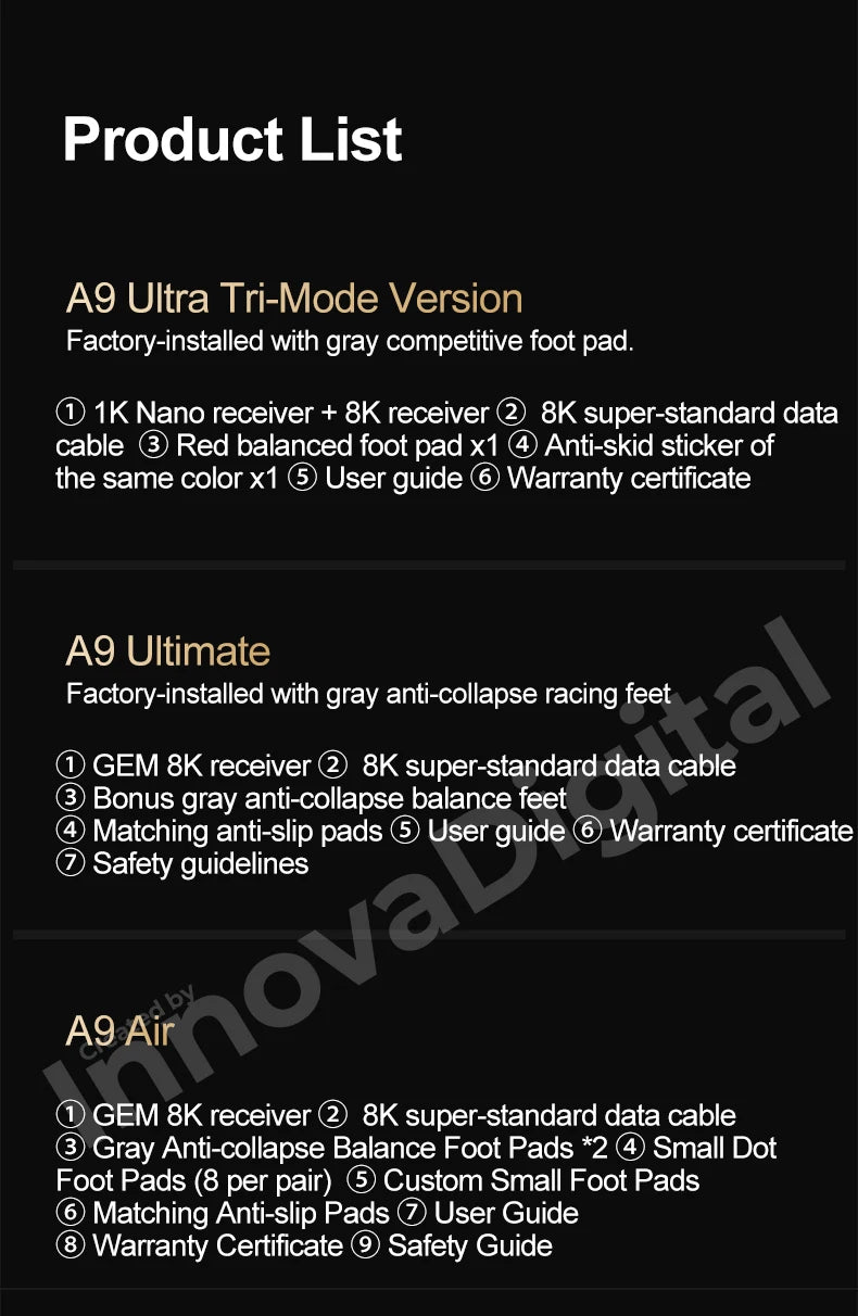 ATK Dragonfly A9 Ultimate Wireless Gaming Mouse, PAW3950 Ultra Sensor, 8KHz Polling Rate, Ultra Lightweight Ergonomic Gaming Mouse for FPS & Esports