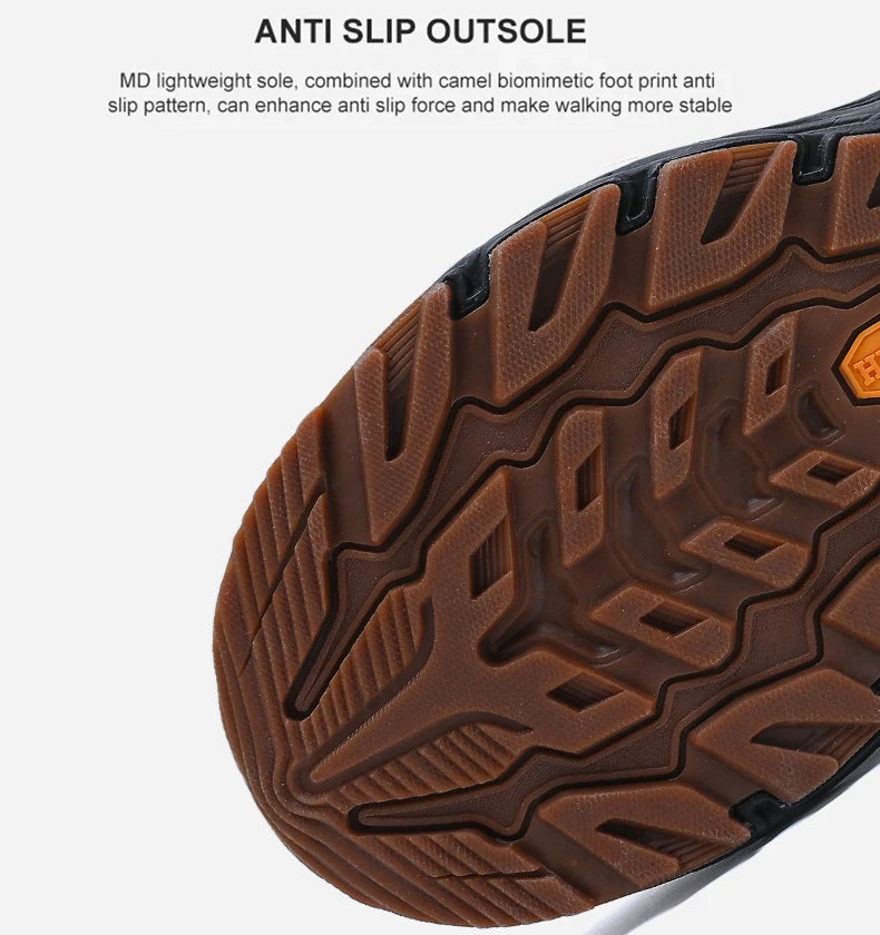 ‌Hikeup Men's Outdoor Hiking Shoes Lightweight Energy Return Trekking Walking Sports Shoes with Strong Grip & Support