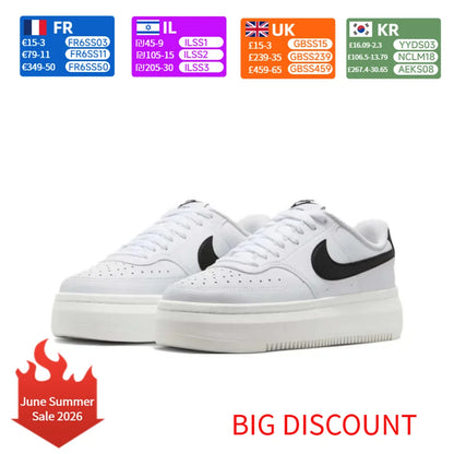 Zapatillas de baloncesto de caña baja para mujer Nike Court Vision Alta: suaves y cómodas, resistentes, en blanco y negro, DZ5394-107