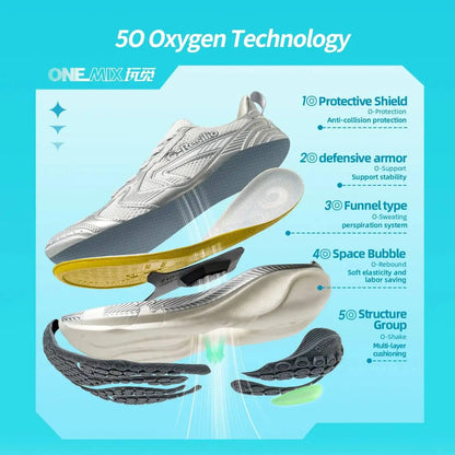 ONEMIX 2026 Lightweight Dad Damping Sneakers Men Cushioning Running Sports Casual Shoes For Women Soft And Elastic 25216