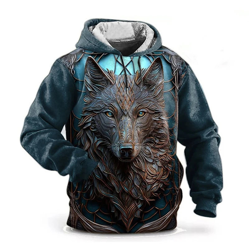 Animal Wolf 3D Print Hoodies Men Women Autumn Fashion Streetwear Oversized Hooded Sweatshirts Pullovers Y2k Tops Unisex Clothing