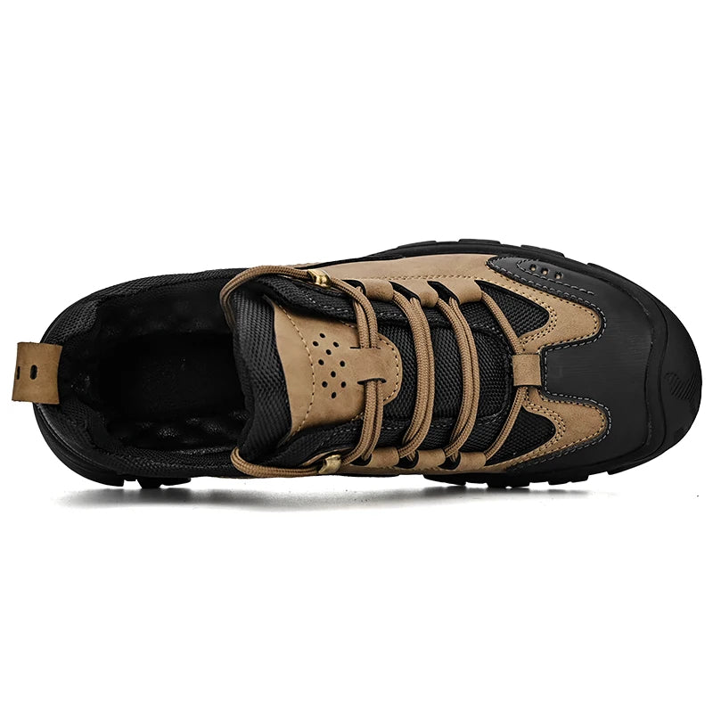 HIKEUP Comode scarpe da trekking da uomo, scarpe da uomo impermeabili con suola in gomma, scarpe da escursionismo resistenti all’usura e antiscivolo