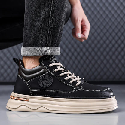 Pantofi Oxford casual pentru bărbați, din piele, cu talpă groasă, la modă, pentru exterior, fără toc, de calitate superioară, pantofi Oxford realizați manual, pentru plimbare