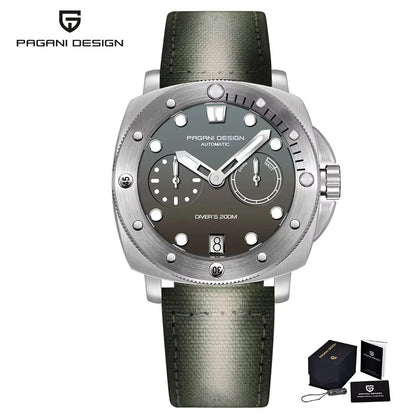 PAGANI DESIGN Men's Mechanical Watch Luxury Sapphire Glass Luminous Automatic Watch 200M Waterproof Stainless Steel Watch