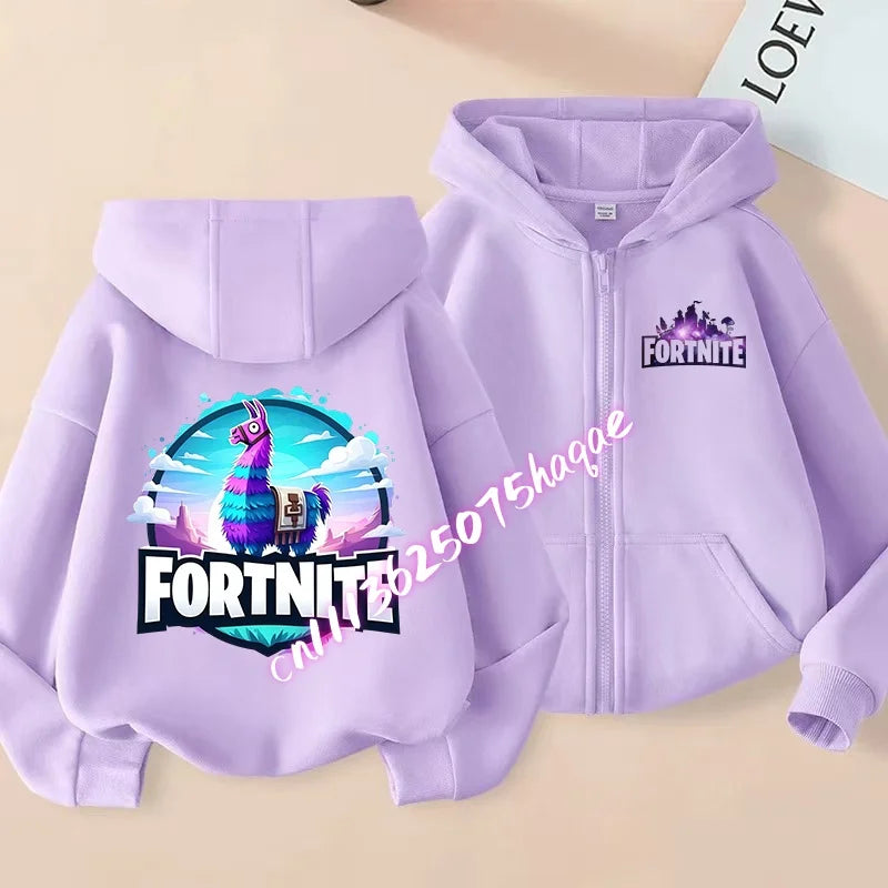 New Fortnites Child Zip-up Hoodie Cartoon Anime Hoodies Casual Breathable Kids Boys Coat Jackets 2026 Spring Children Clothing