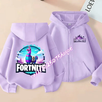 New Fortnites Child Zip-up Hoodie Cartoon Anime Hoodies Casual Breathable Kids Boys Coat Jackets 2026 Spring Children Clothing