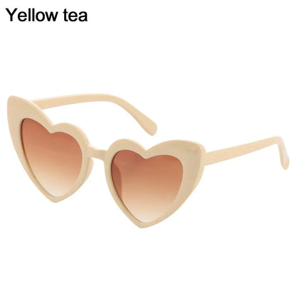 Heart Sunglasses Rimless Metal Frame Heart Shaped Sunglasses Gradient Lens Love Heart SunGlasses Women Eyewear UV400 Protection