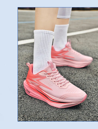 Ténis de corrida com placa de carbono para maratona, para homem e mulher, desportivos, respiráveis, leves, confortáveis e antiderrapantes