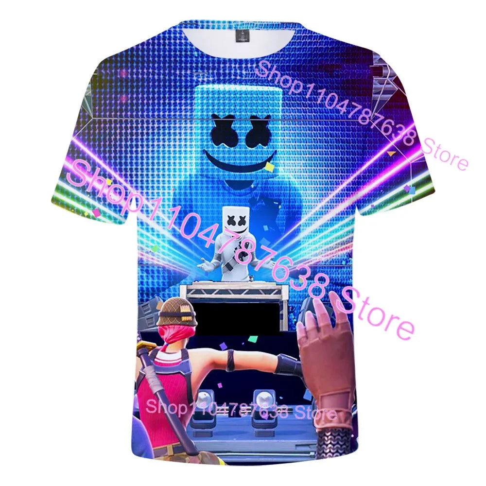 Summer T-shirt Raven Ultima Knight Fortnite T-Shirt, 3D Print Banana Peely Men’s Tee, Battle Royale Game Tops, Birthday Gifts