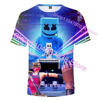 Summer T-shirt Raven Ultima Knight Fortnite T-Shirt, 3D Print Banana Peely Men’s Tee, Battle Royale Game Tops, Birthday Gifts