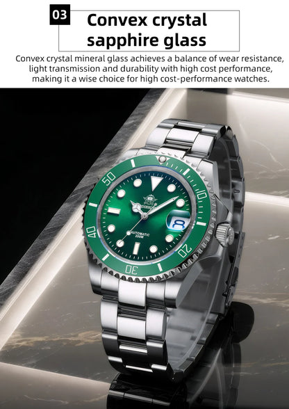 ADDIESDIVE Luxury Men's Automatic Watch 8215 Mechanical Watch BGW9 Luminous Sapphire Glass Diver's Watch Men Analog Watch AD2503